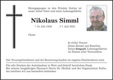 Traueranzeige Nikolaus Simml