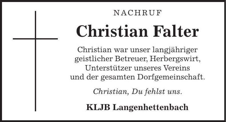 Traueranzeige Christian Falter
