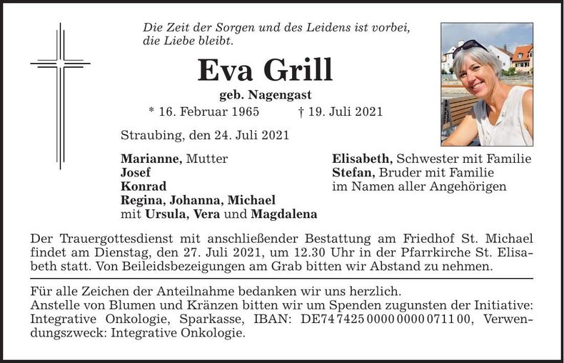 Traueranzeige Eva Grill