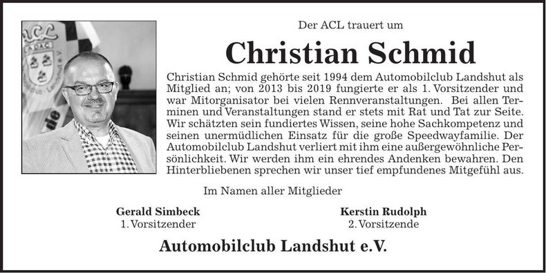 Traueranzeige Christian Schmid