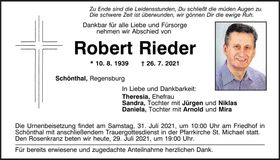 Traueranzeige Robert Rieder