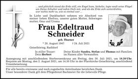 Traueranzeige Edeltraud Schneider