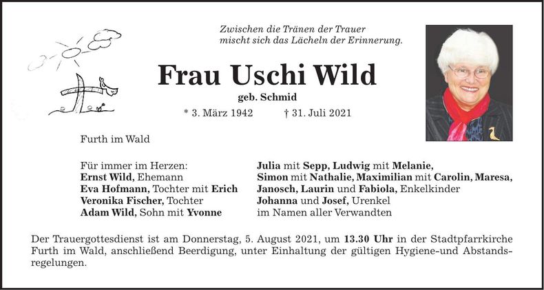 Traueranzeige Uschi Wild