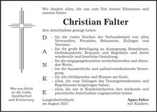 Traueranzeige Christian Falter