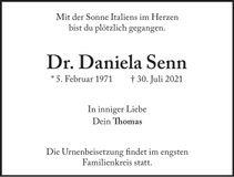 Traueranzeige Daniela Senn