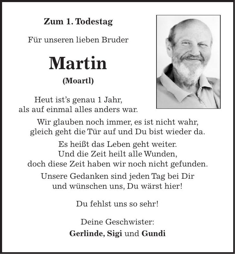 Traueranzeige Müller Martin