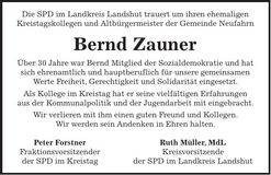 Traueranzeige Bernd Zauner