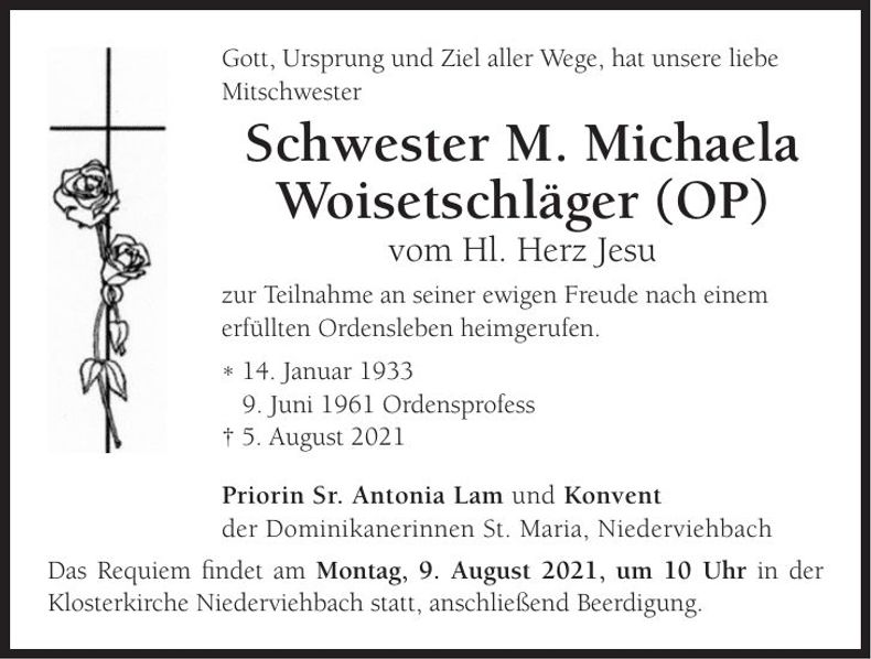Traueranzeige Michaela Woisetschläger