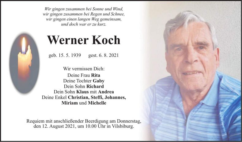 Traueranzeige Werner Koch
