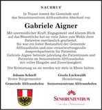 Traueranzeige Gabriele Aigner