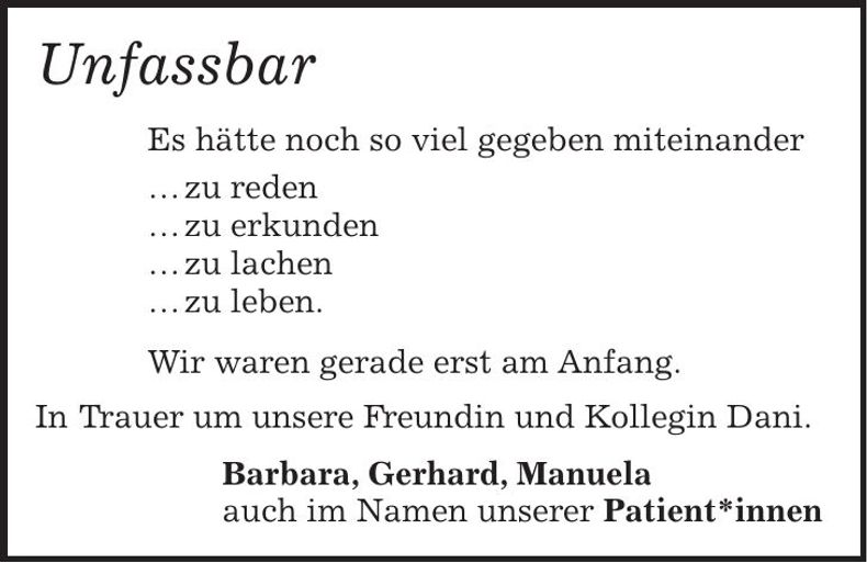 Traueranzeige Dani 