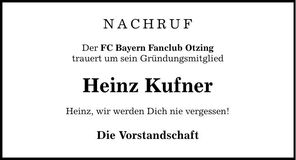 Traueranzeige Kufner Heinz