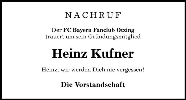 Traueranzeige Kufner Heinz