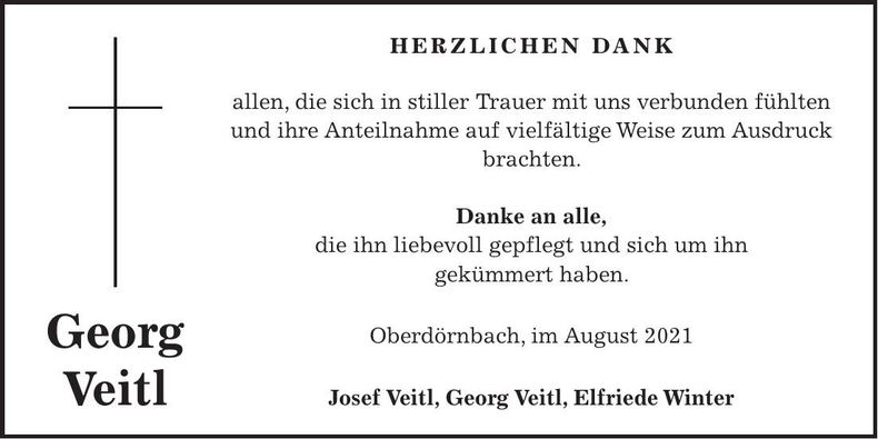 Traueranzeige Georg Veitl