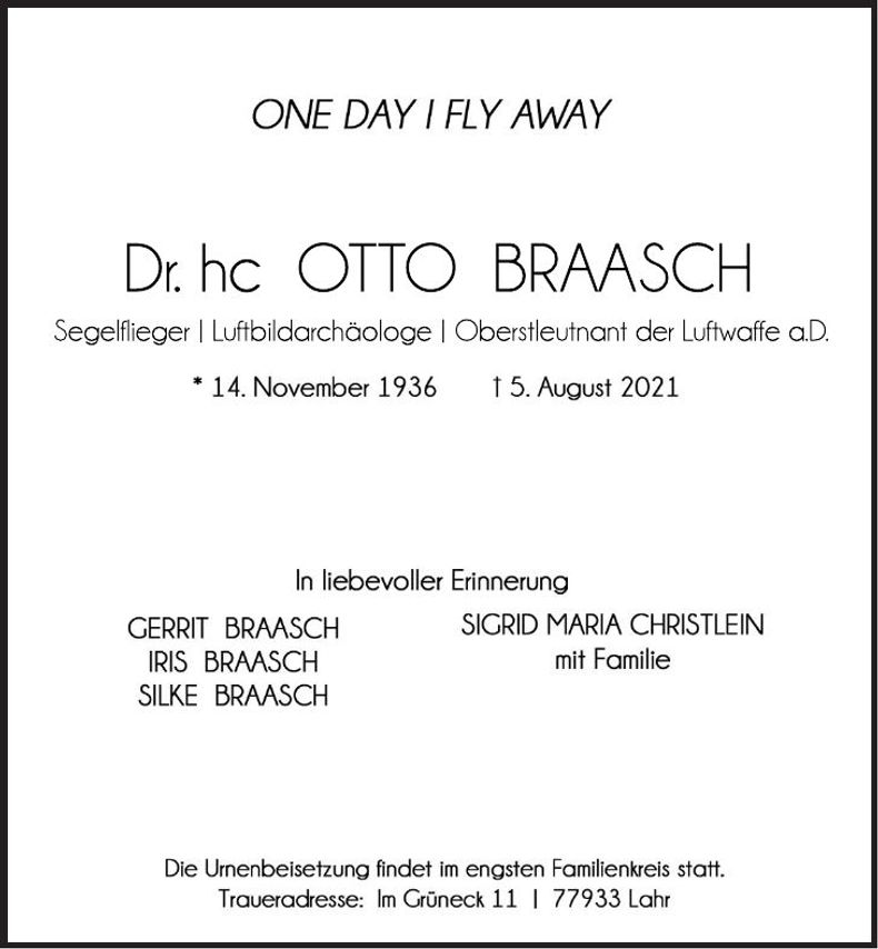 Traueranzeige Otto Dr. hc Braasch