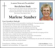 Traueranzeige Marlene Stauber
