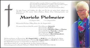Traueranzeige Mariele Pielmeier