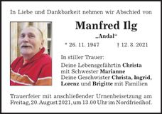 Traueranzeige Manfred Ilg