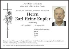 Traueranzeige Karl Heinz Kupfer