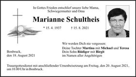 Traueranzeige Marianne Schultheis