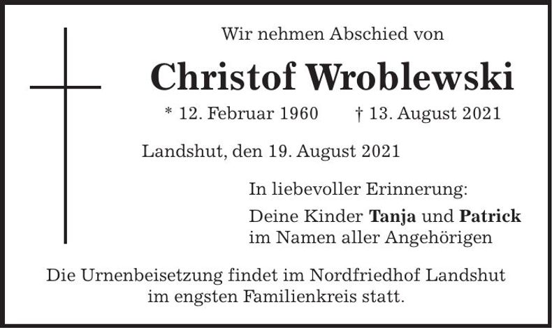 Traueranzeige Christof Wroblewski