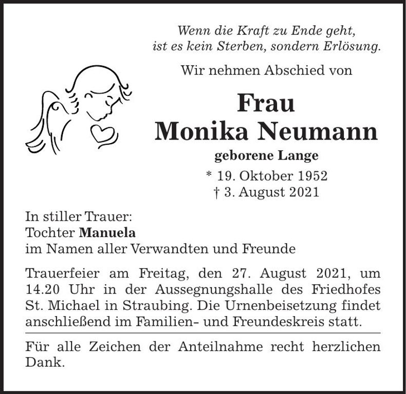 Traueranzeige Monika Neumann