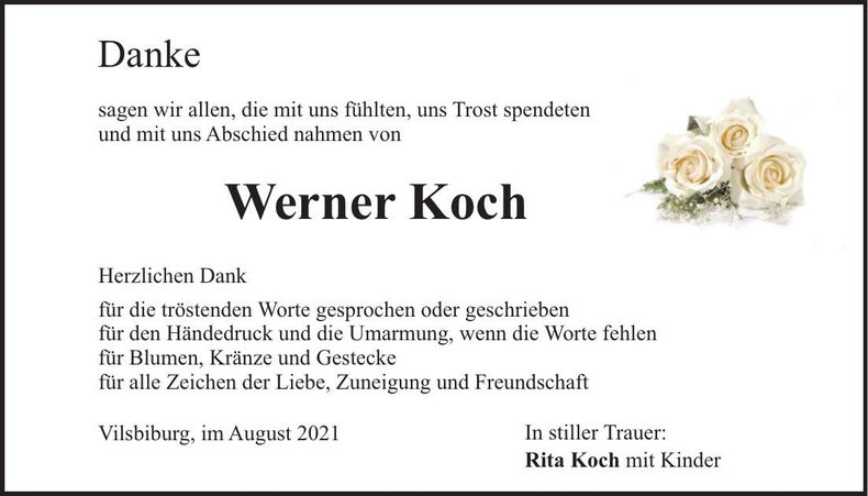 Traueranzeige Werner Koch