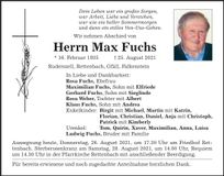 Traueranzeige Max Fuchs