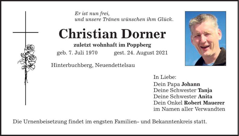 Traueranzeige Christian Dorner