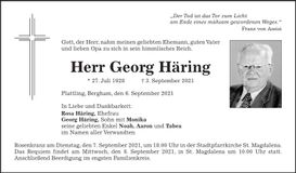 Traueranzeige Georg Häring