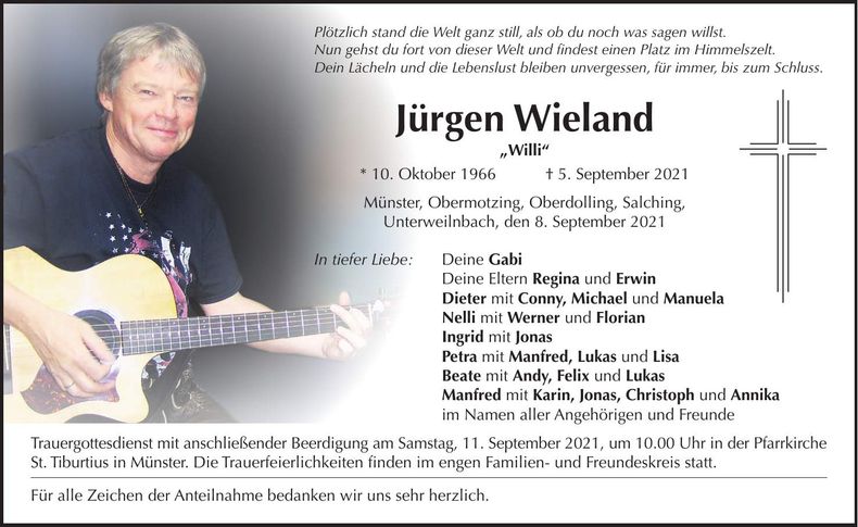 Traueranzeige Jürgen Wieland