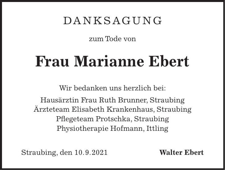 Traueranzeige Marianne Ebert