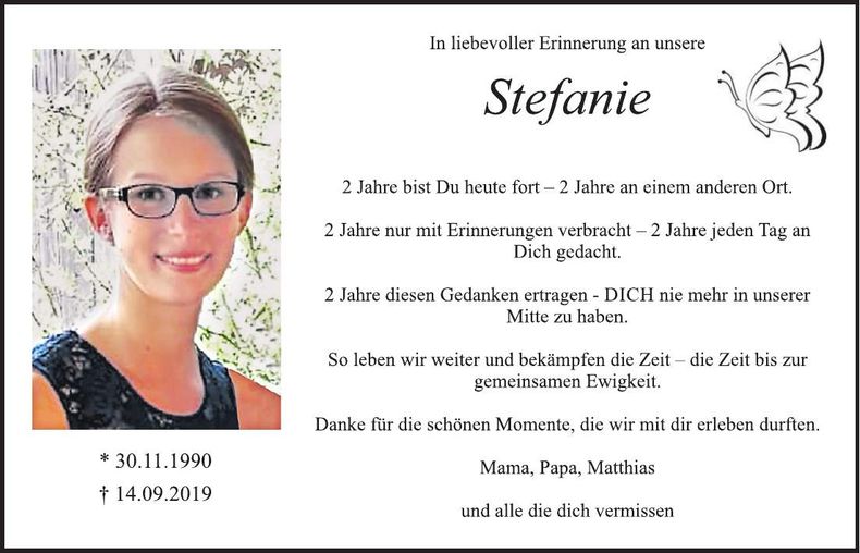 Traueranzeige Stefanie Müller