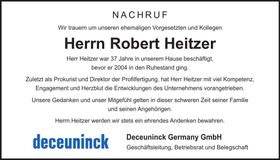 Traueranzeige Robert Heitzer