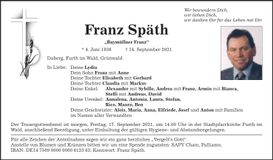 Traueranzeige Franz Späth