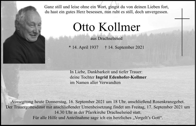 Traueranzeige Otto Kollmer