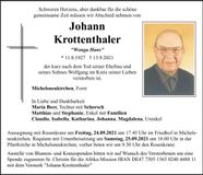 Traueranzeige Johann Krottenthaler