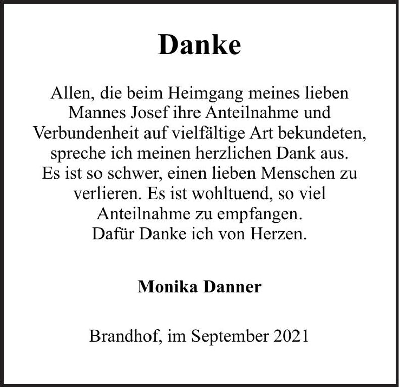 Traueranzeige Monika Danner