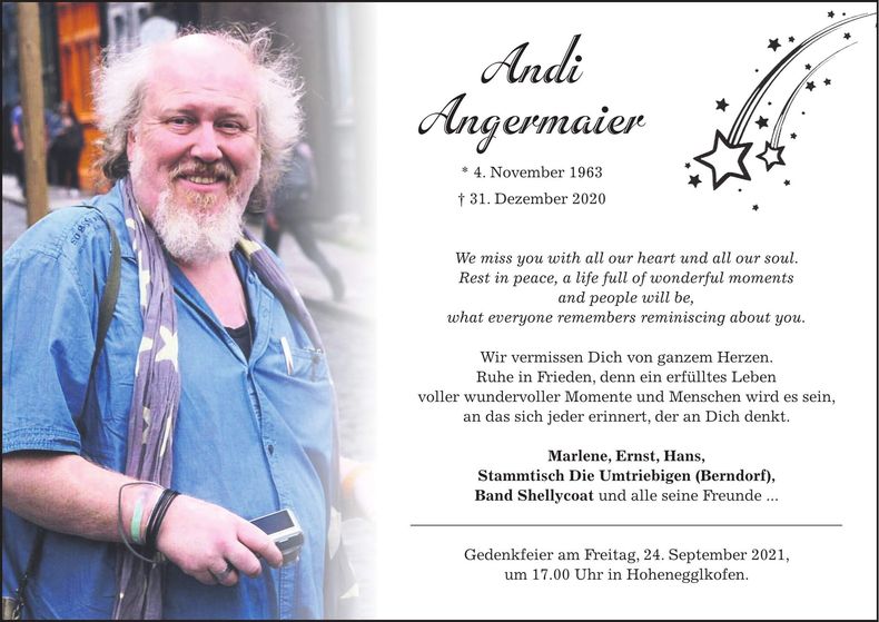 Traueranzeige Andreas Angermaier