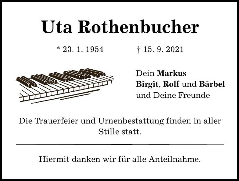 Traueranzeige Uta Rothenbucher