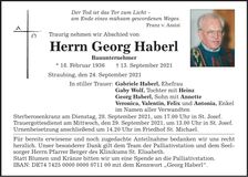 Traueranzeige Georg Haberl