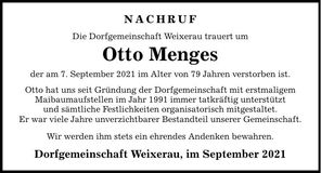 Traueranzeige Otto Menges