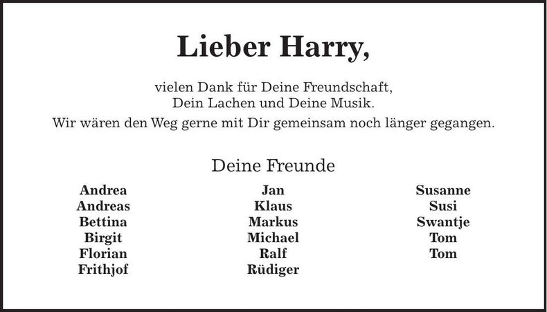 Traueranzeige Harry 