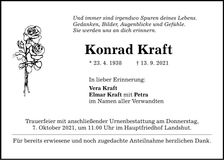 Traueranzeige Konrad Kraft