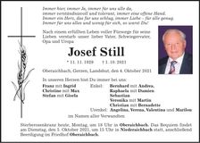 Traueranzeige Josef Still