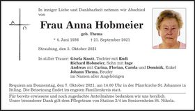 Traueranzeige Anna Hobmeier