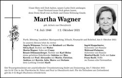 Traueranzeige Martha Wagner