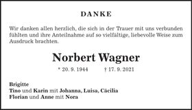 Traueranzeige Norbert Wagner