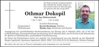 Traueranzeige Othmar Dokopil