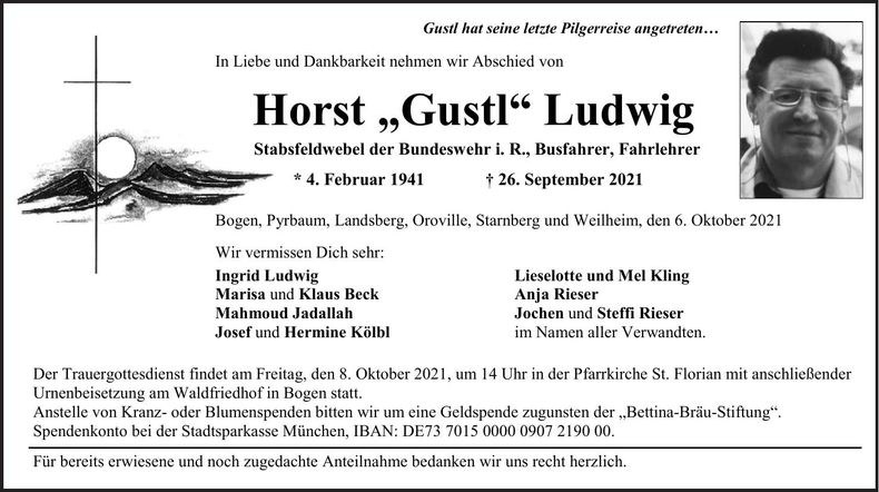 Traueranzeige Horst Ludwig